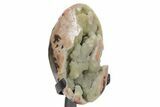 Sparkling Green Druzy Quartz Formation on Metal Stand #357204-2